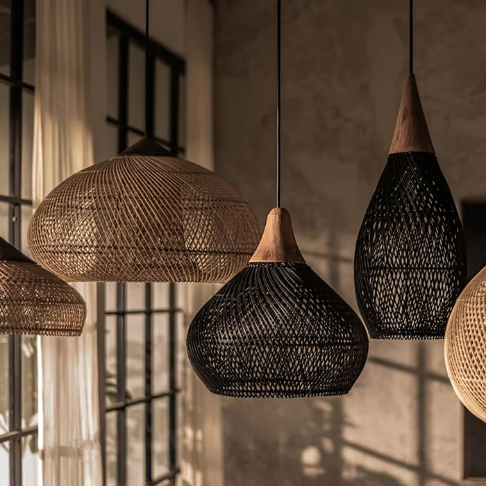 Braided Rattan Pendant Lamp - Simprolos