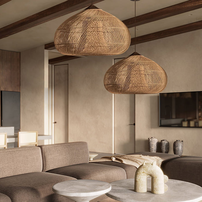 Braided Rattan Pendant Lamp - Simprolos