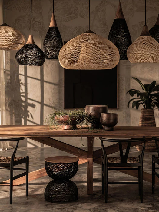 Braided Rattan Pendant Lamp - Simprolos