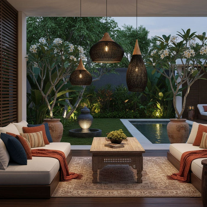 Braided Rattan Pendant Lamp - Simprolos