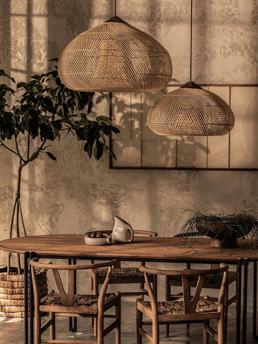 Braided Rattan Pendant Lamp - Simprolos