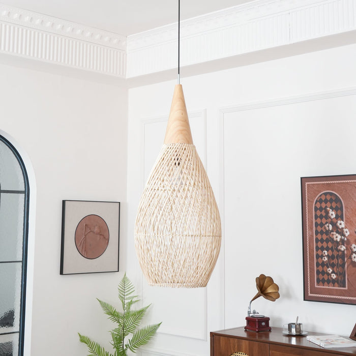 Braided Rattan Pendant Lamp - Simprolos