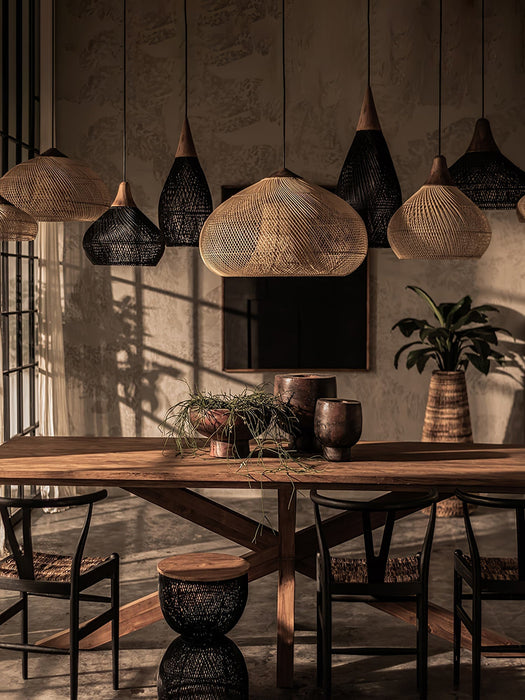 Braided Rattan Pendant Lamp - Simprolos