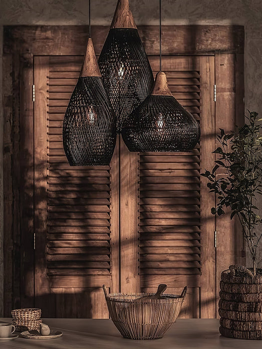 Braided Rattan Pendant Lamp - Simprolos