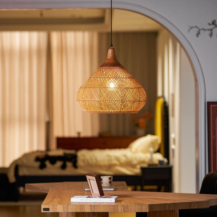 Braided Rattan Pendant Lamp - Simprolos