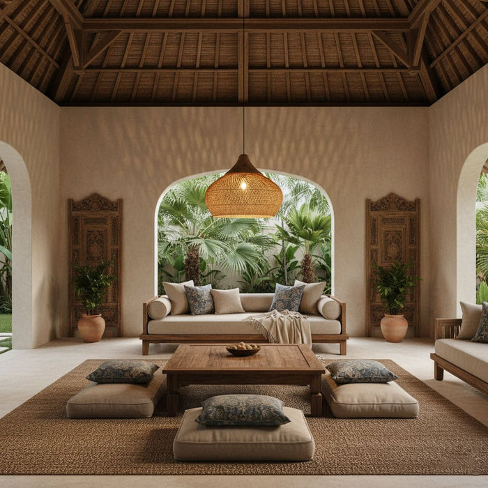 Braided Rattan Pendant Lamp - Simprolos