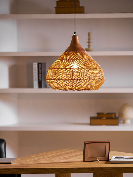 Braided Rattan Pendant Lamp - Simprolos