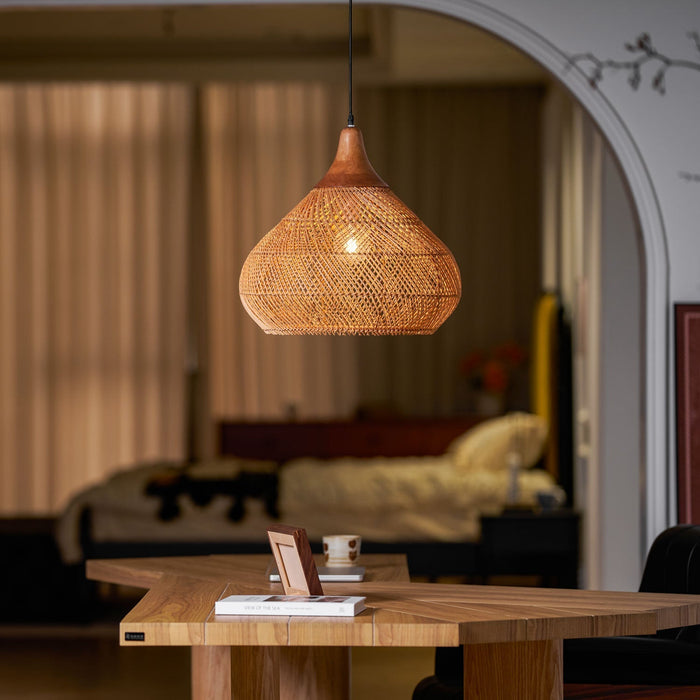 Braided Rattan Pendant Lamp - Simprolos
