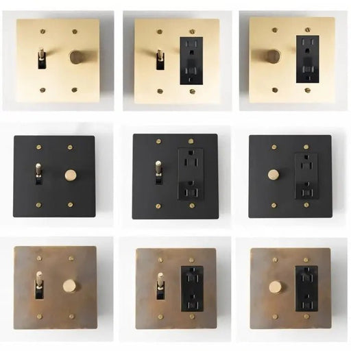Brass Mixed Dimmer Switch (2 - Gang) - Simprolos