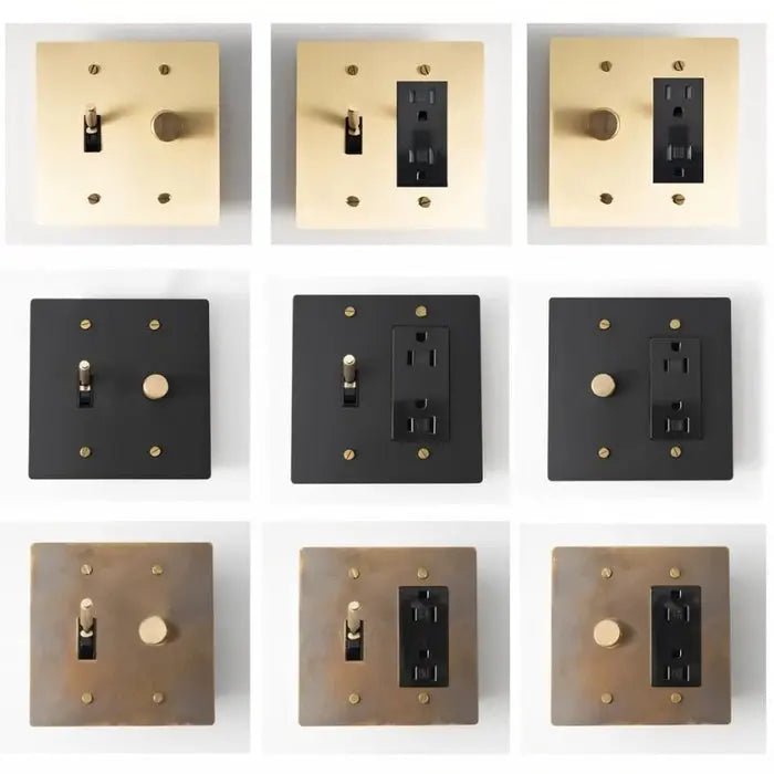 Brass Mixed Dimmer Switch (2 - Gang) - Simprolos