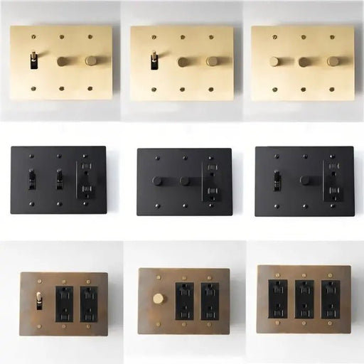 Brass Mixed Dimmer Switch (3 - Gang) - Simprolos