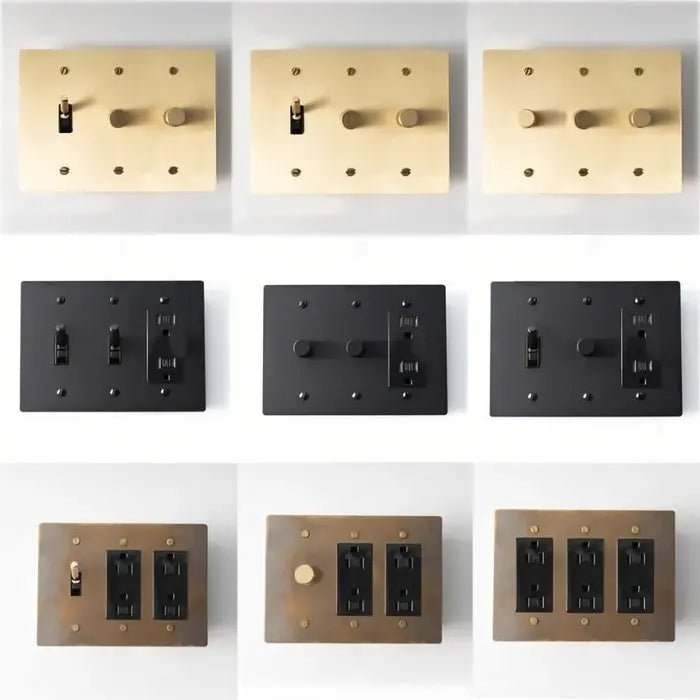Brass Mixed Dimmer Switch (3 - Gang) - Simprolos