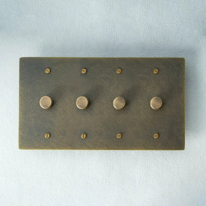 Brass Rotary Dimmer Switch (1 to 5 Gang) - Simprolos