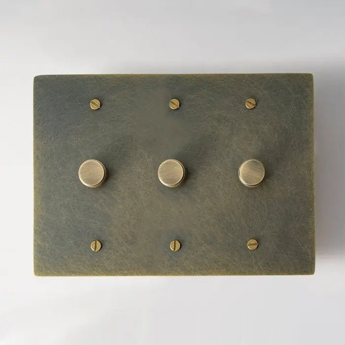 Brass Rotary Dimmer Switch (1 to 5 Gang) - Simprolos