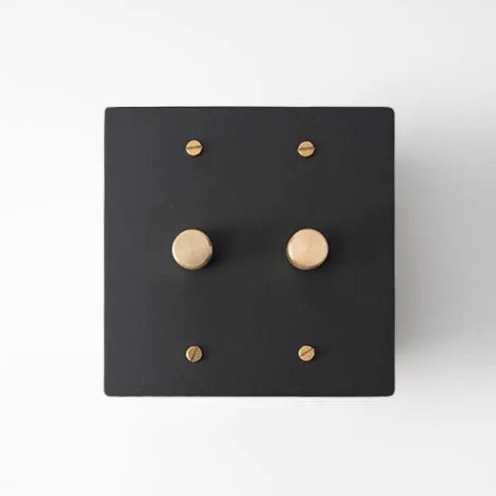 Brass Rotary Dimmer Switch (2 - Gang) - Simprolos