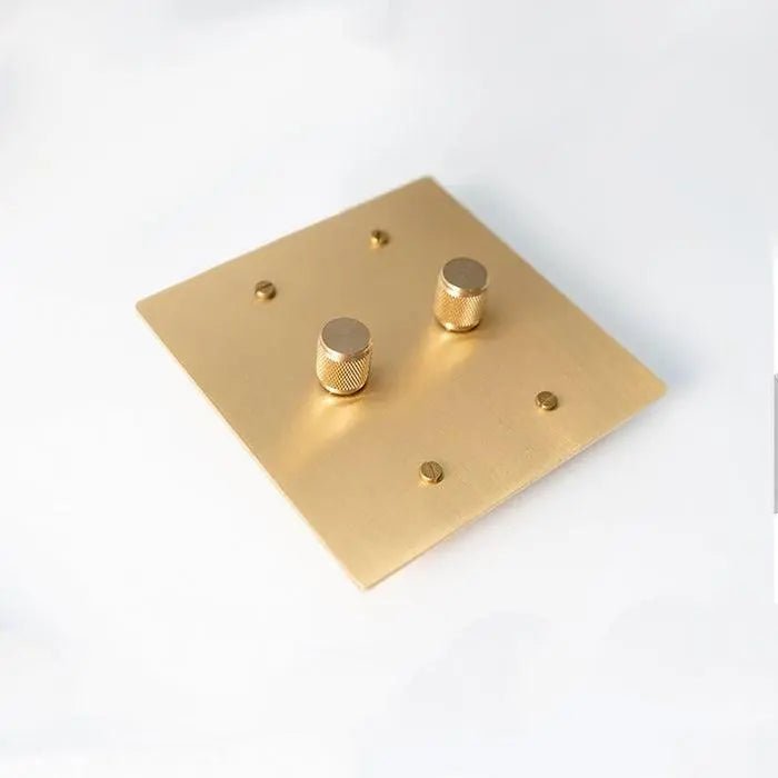 Brass Rotary Dimmer Switch (2 - Gang) - Simprolos