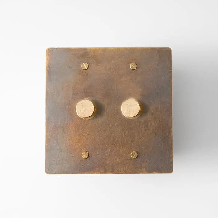 Brass Rotary Dimmer Switch (2 - Gang) - Simprolos