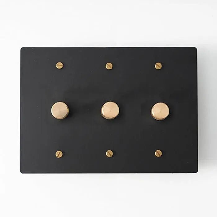 Brass Rotary Dimmer Switch (3 - Gang) - Simprolos