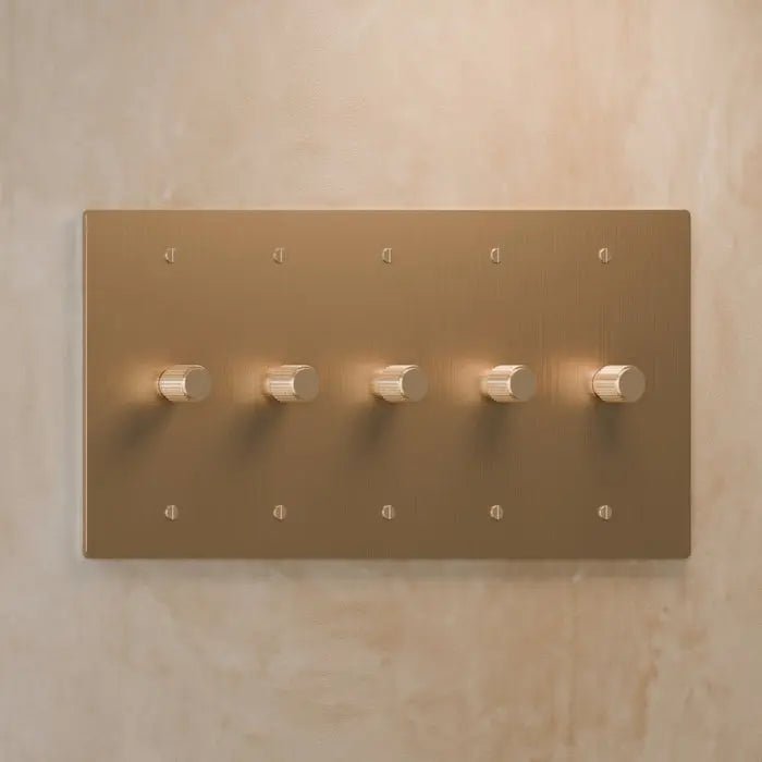 Brass Rotary Dimmer Switch (5 - Gang) - Simprolos