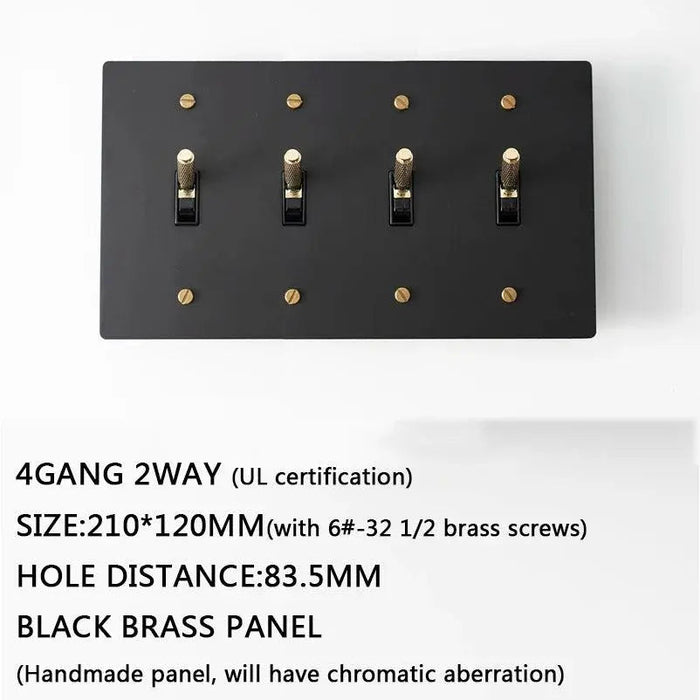 Brass Toggle Switch (1 to 5 Gang) - Simprolos