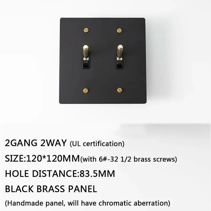 Brass Toggle Switch (2 - Gang) - Simprolos