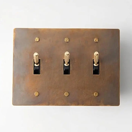 Brass Toggle Switch (3 - Gang) - Simprolos