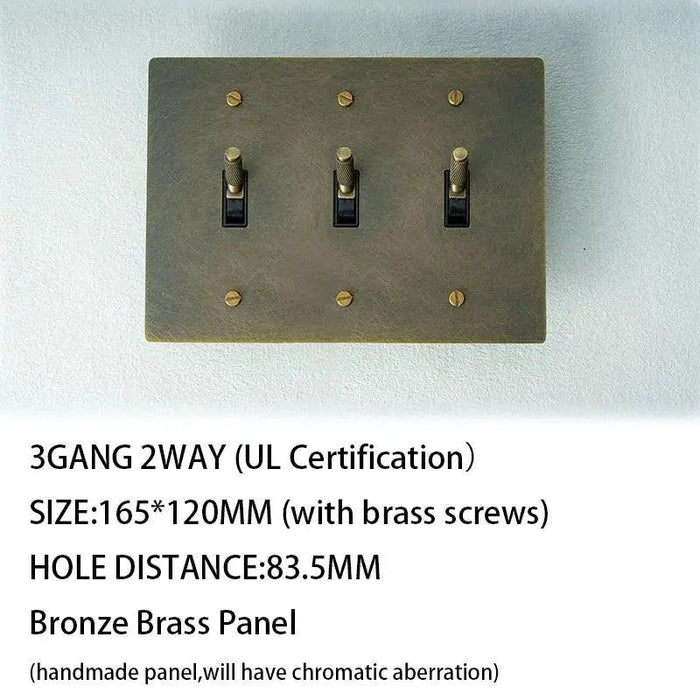 Brass Toggle Switch (3 - Gang) - Simprolos