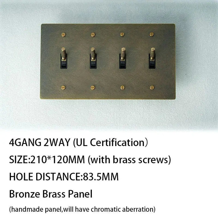 Brass Toggle Switch (4 - Gang) - Simprolos