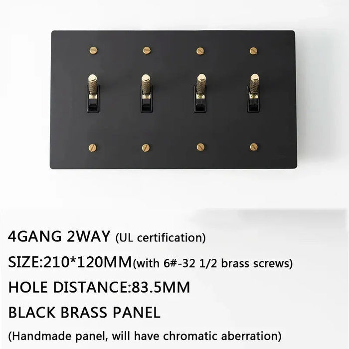 Brass Toggle Switch (4 - Gang) - Simprolos