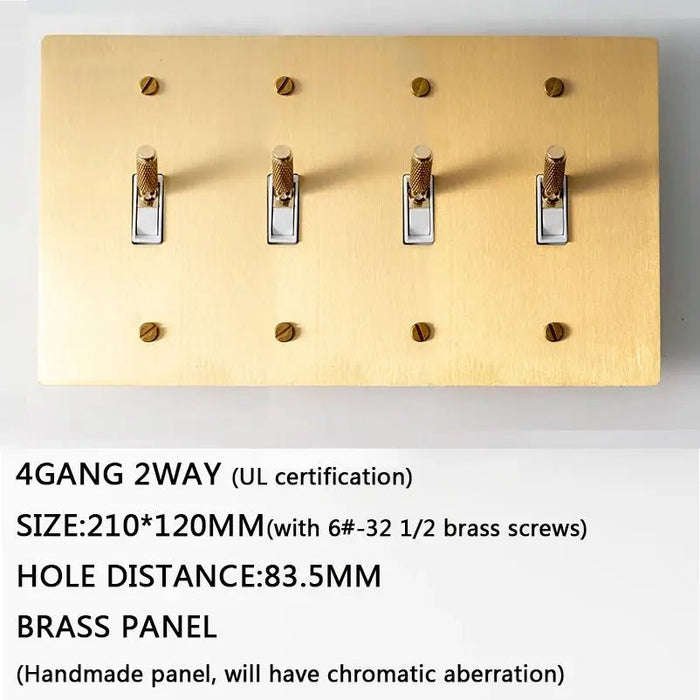 Brass Toggle Switch (4 - Gang) - Simprolos