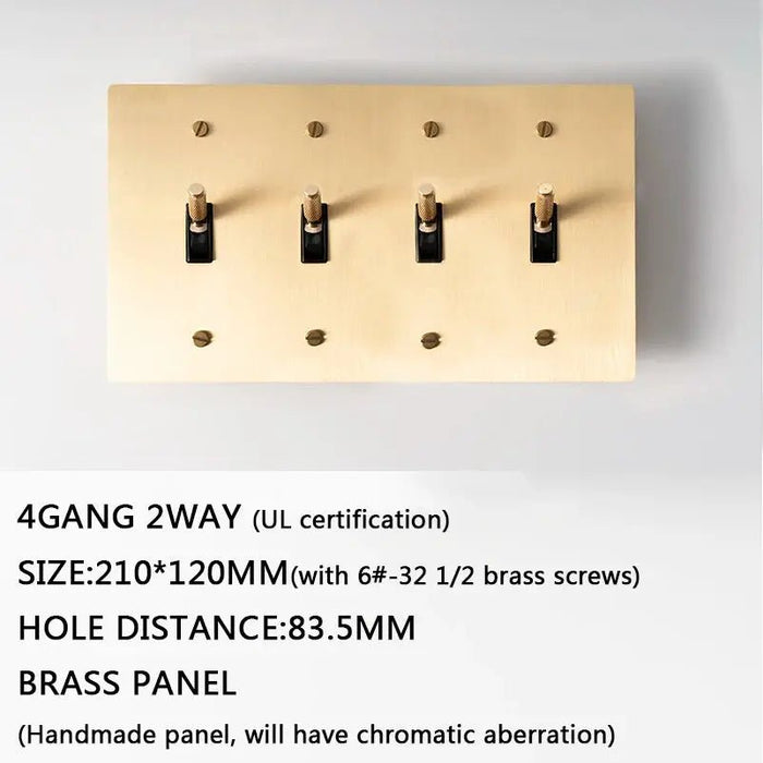 Brass Toggle Switch (4 - Gang) - Simprolos