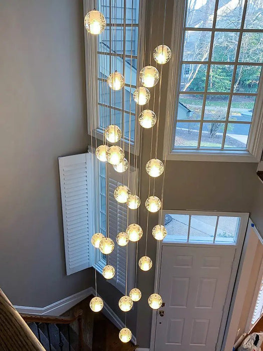 Bubble Crystal Ball Staircase Chandelier - Simprolos