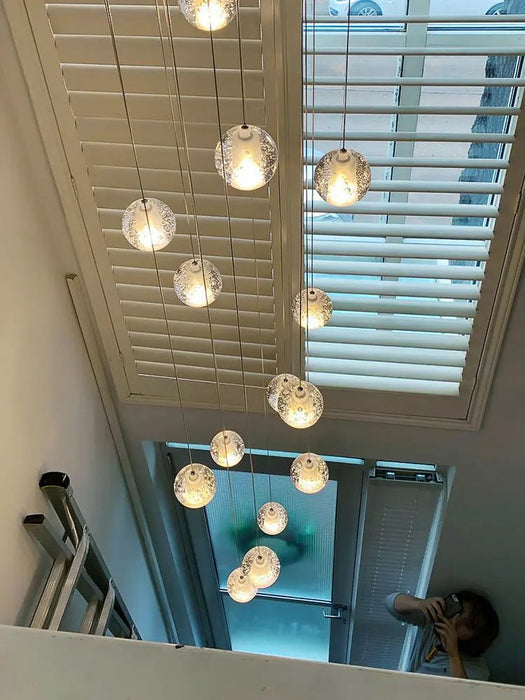 Bubble Crystal Ball Staircase Chandelier - Simprolos