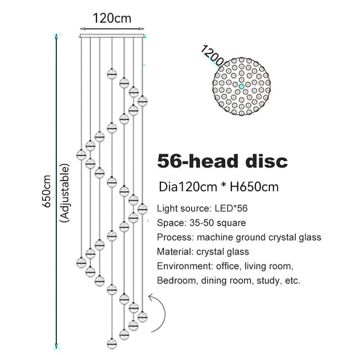 Bubble Crystal Ball Staircase Chandelier - Simprolos