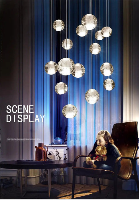 Bubble Crystal Ball Staircase Chandelier - Simprolos