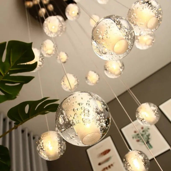 Bubble Crystal Ball Staircase Chandelier - Simprolos
