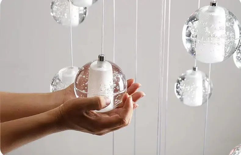 Bubble Crystal Ball Staircase Chandelier - Simprolos
