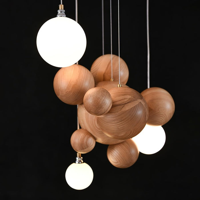 Bubble Wood Balls Chandelier - Simprolos