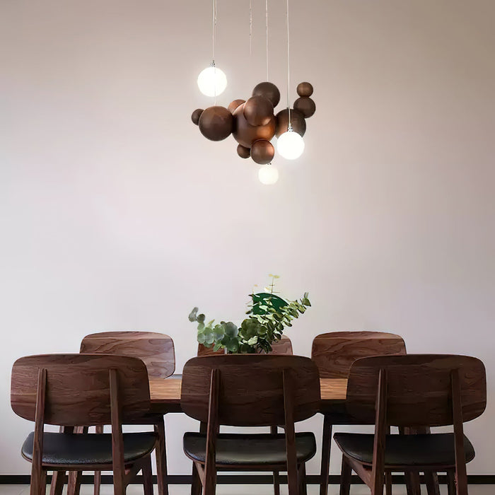 Bubble Wood Balls Chandelier - Simprolos