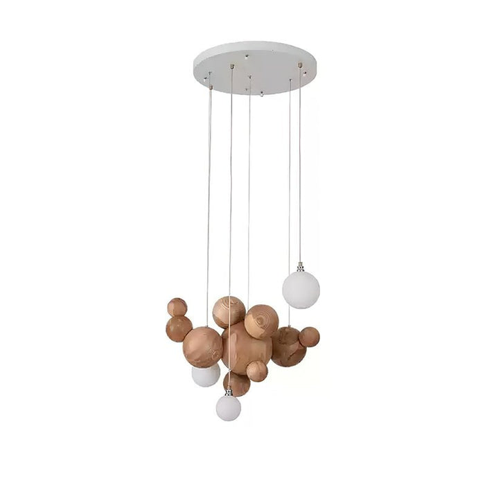 Bubble Wood Balls Chandelier - Simprolos