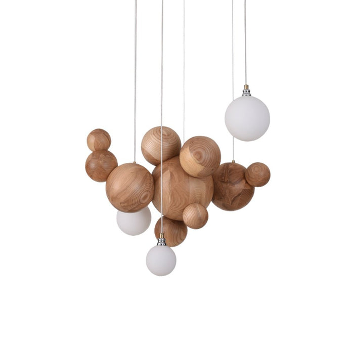 Bubble Wood Balls Chandelier - Simprolos