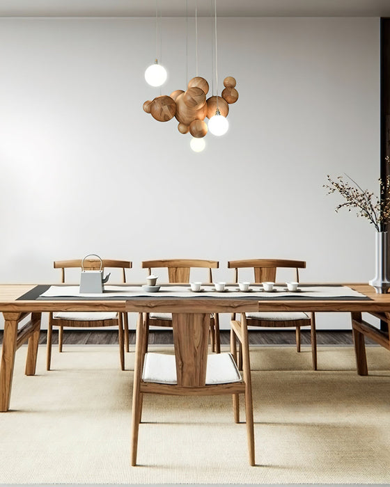 Bubble Wood Balls Chandelier - Simprolos