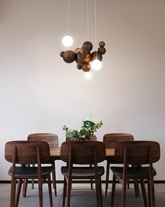 Bubble Wood Balls Chandelier - Simprolos