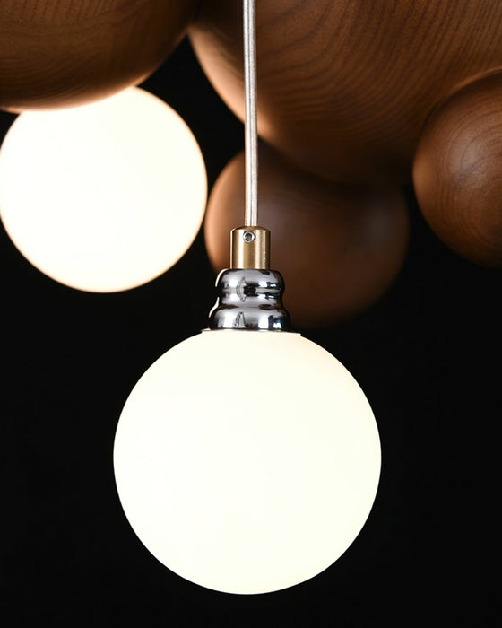 Bubble Wood Balls Chandelier - Simprolos
