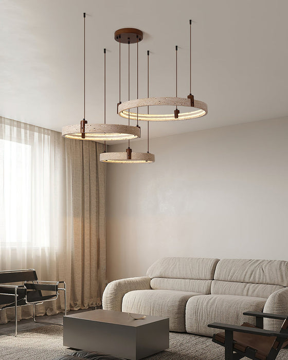 Celestial Orbit Travertine Chandelier Simprolos