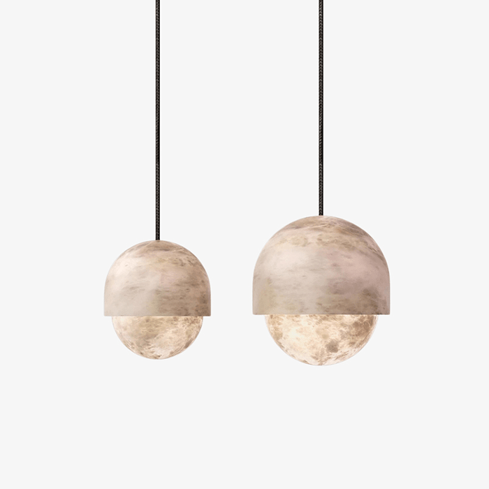 Lunar Dome Alabaster Pendant Light Vakkerlight