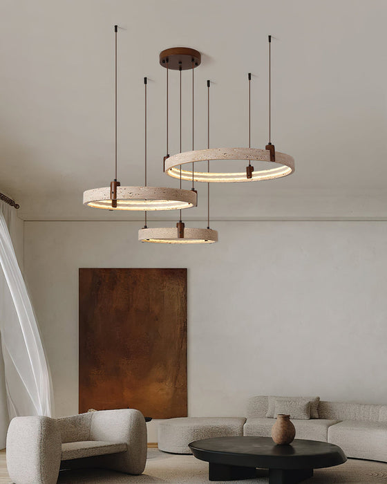 Celestial Orbit Travertine Chandelier Simprolos