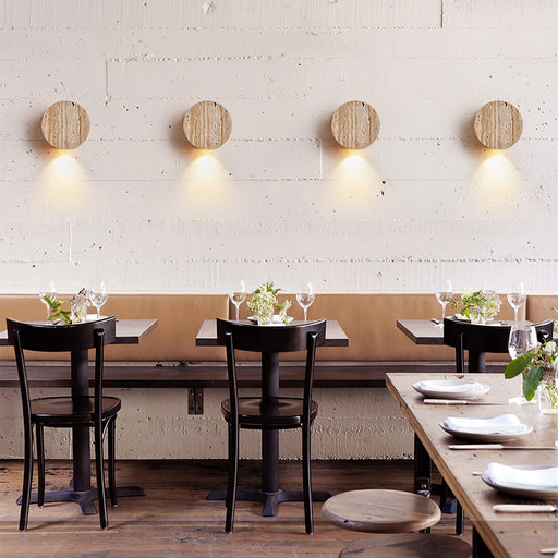 Caelan Travertine Wall Sconce - Simprolos