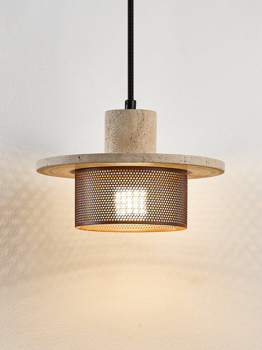 Caldera Travertine Mesh Pendant Lamp - Simprolos