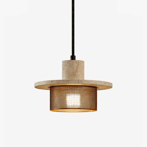 Caldera Travertine Mesh Pendant Lamp - Simprolos